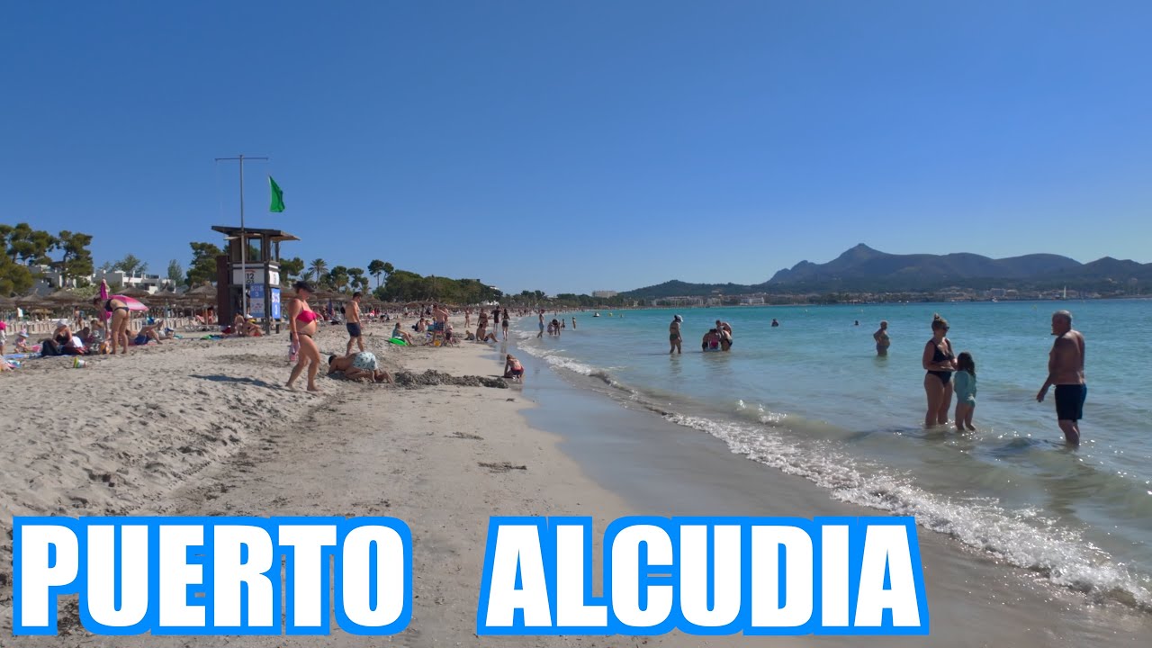 Puerto Alcudia Mallorca 🇪🇸 Beach walking tour ☀️ 4K HDR