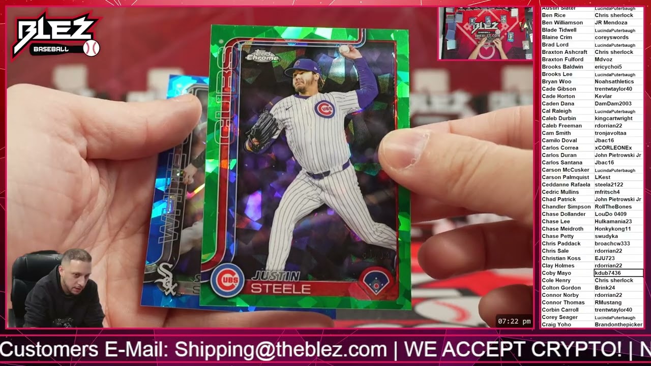 2025 Topps Chrome Update Sapphire 5 BOX BREAK Random Player #01