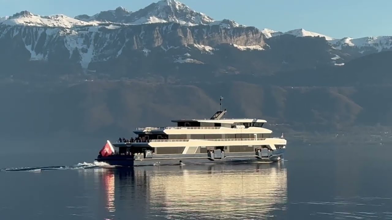 🇨🇭 ASMR Relax | Peaceful Walk Along Ouchy Harbor & Lake Geneva, Alps, Lausanne, Switzerland 2
