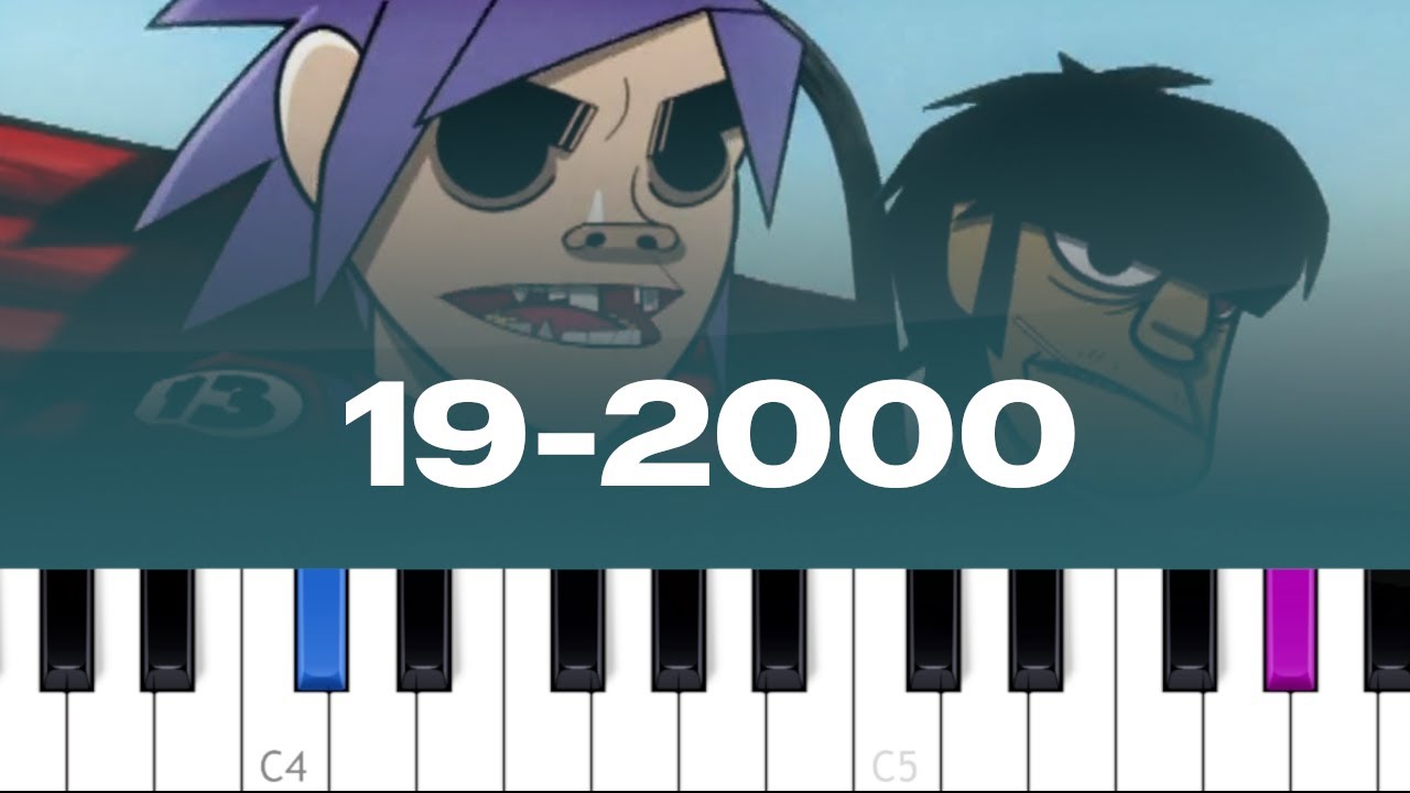 Gorillaz - 19-2000 (piano tutorial)