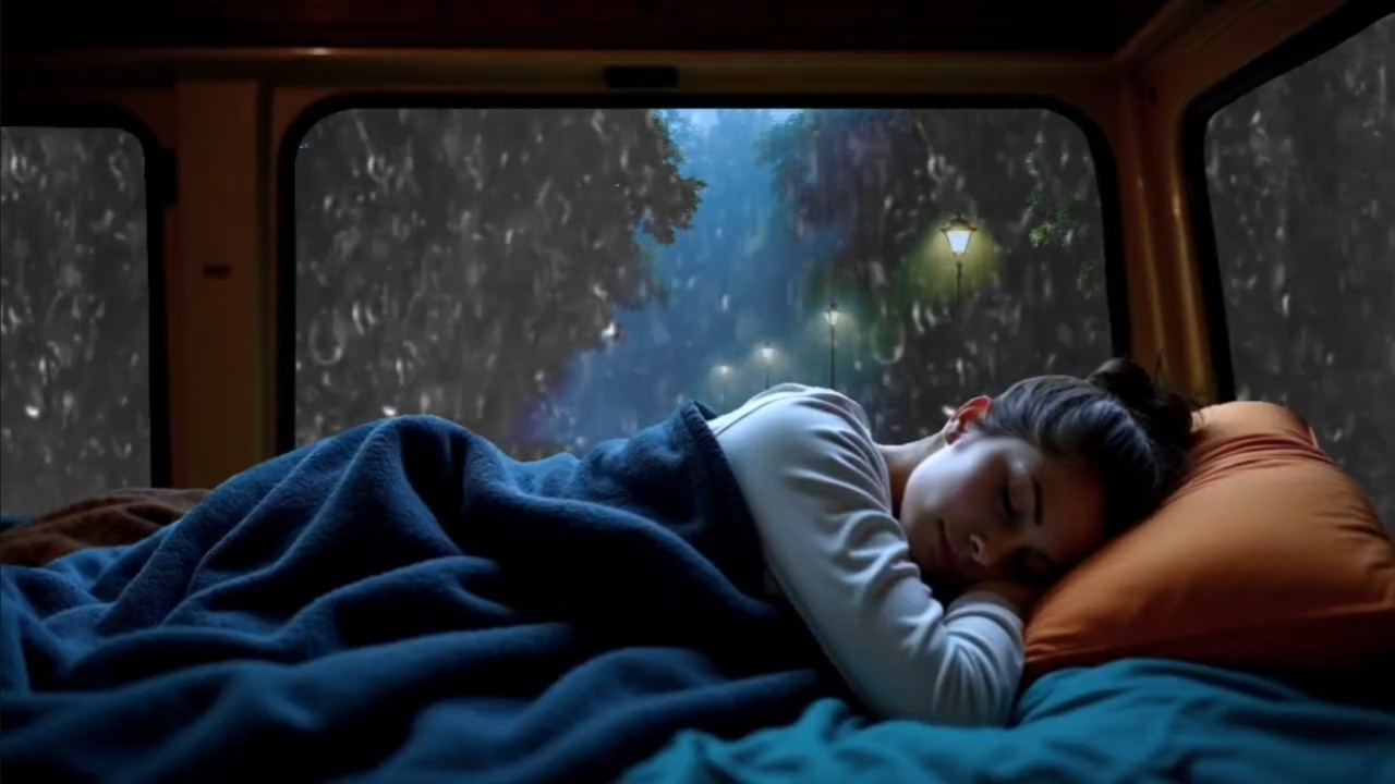 Rain Sounds For Sleeping - 99% Instantly Fall Asleep With Rain Sound  outside the window At Night