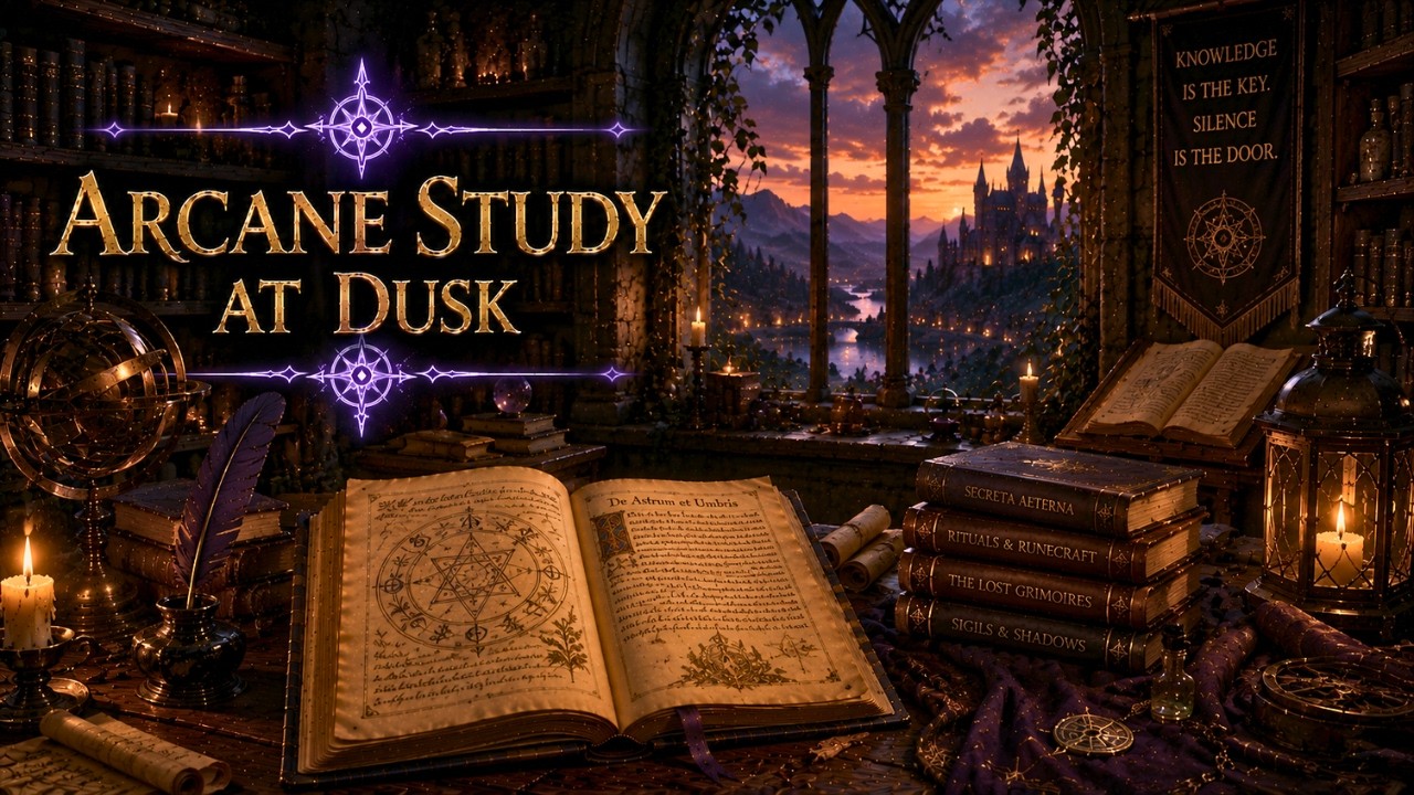 Arcane Study at Dusk 🕯️ – Fantasy Music for Focus & Deep Work (2 Hours)