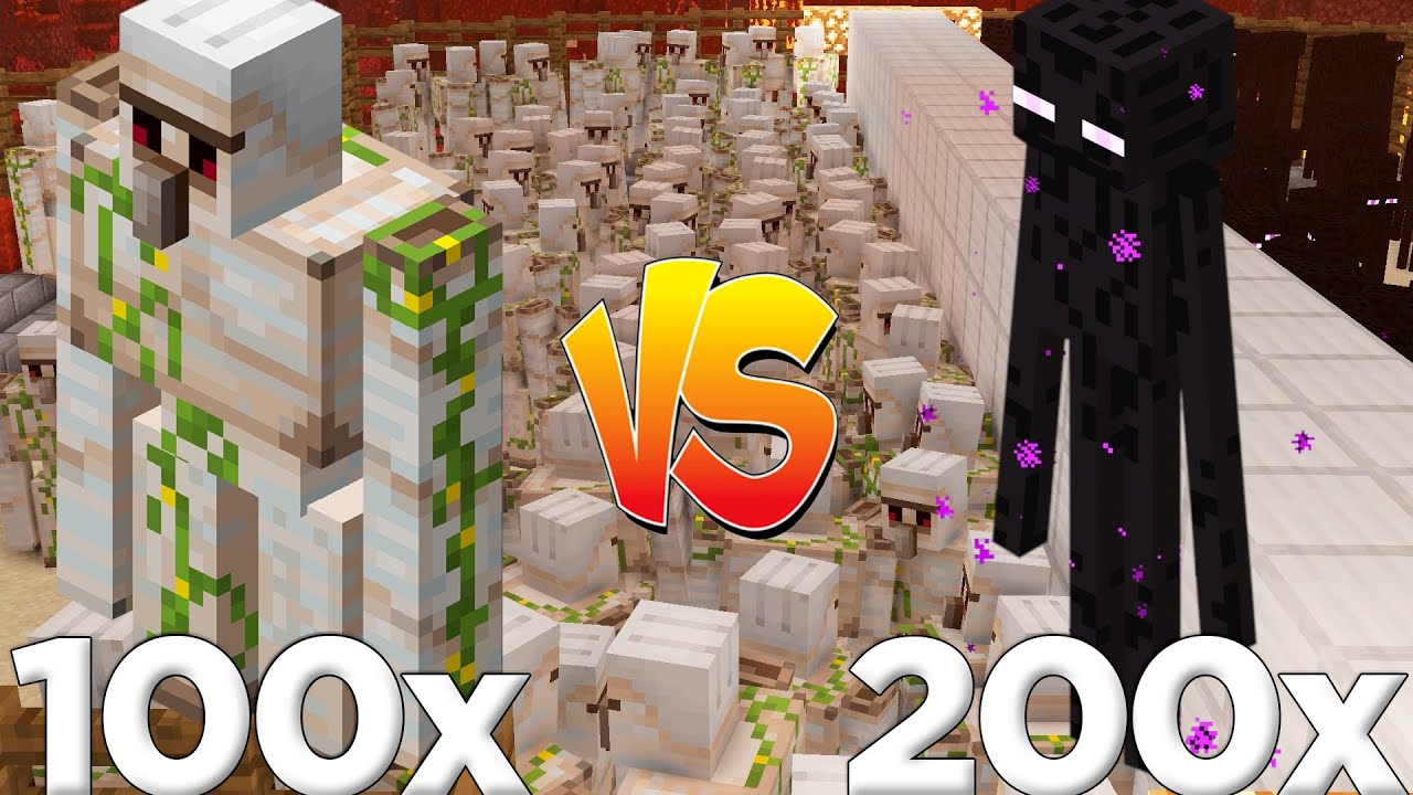 100 DEMİR GOLEM VS 200 ENDERMAN !!! Minecraft: Mob Savaşları #38