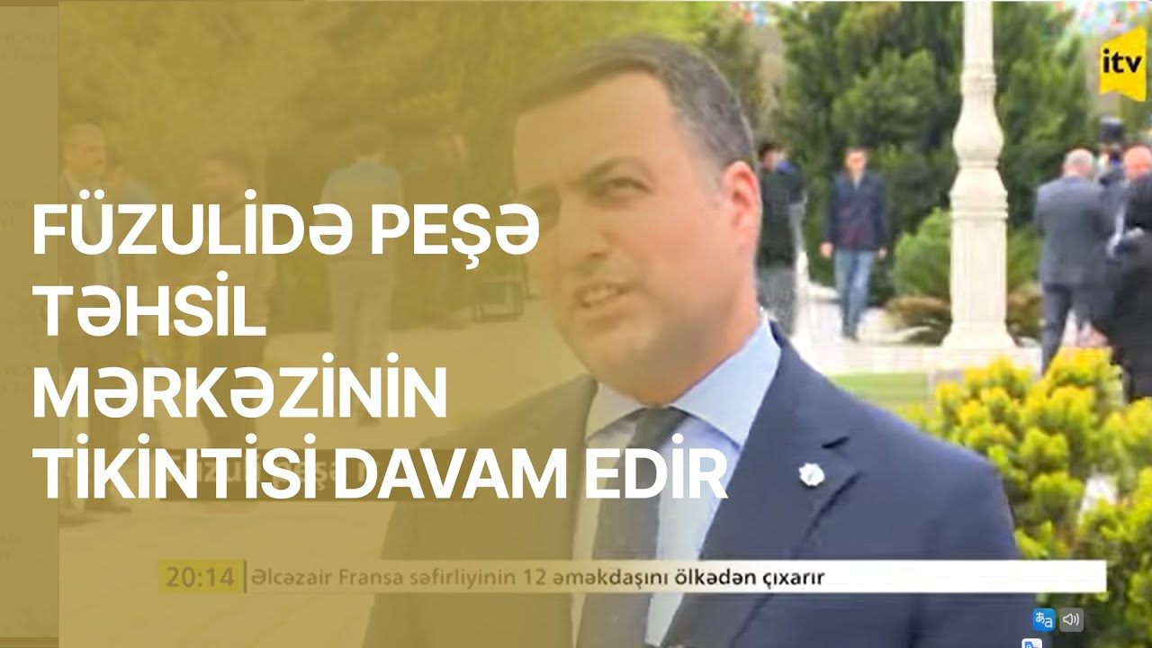 Füzulidə peşə təhsil mərkəzinin tikintisi davam edir.