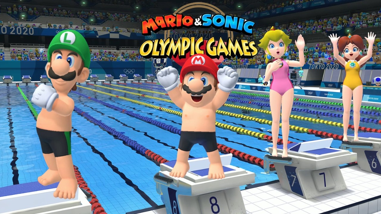 Swimming 100m ( Very Hard ) Mario & Sonic At The Olympic Games Tokyo 2020 Luigi Peach Mario ++ Amy