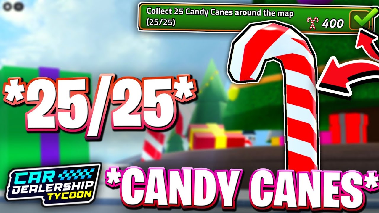 🎅ALL 25 CANDY CANE LOCATIONS IN CDT! ROBLOX CAR DEALERSHIP TYCOON CHRISTMAS EVENT 2025