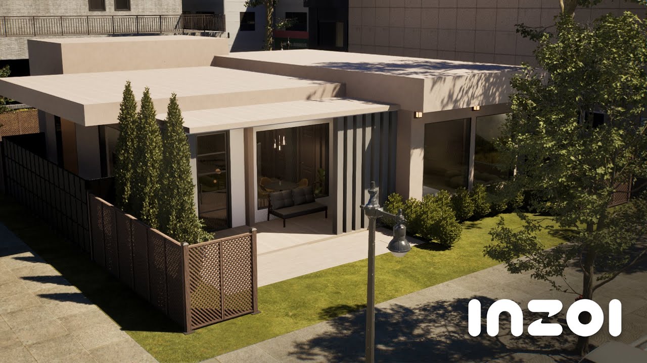 SMALL MODERN HOUSE - Relaxing Speed Build - ASMR | #inzoi