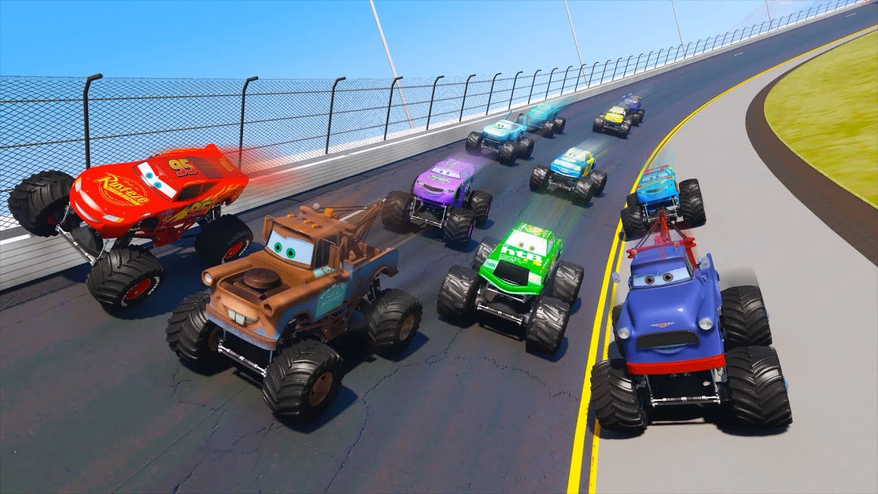 Race Cars Monster Trucks Daytona McQueen and Friends Mater The King Ivan Chick Hicks