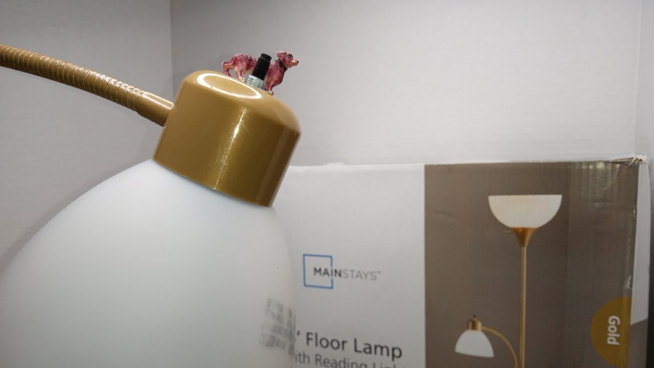 Unboxin Doxin - Mainstays Gold 6' Floor Lamp With Reading Lamp