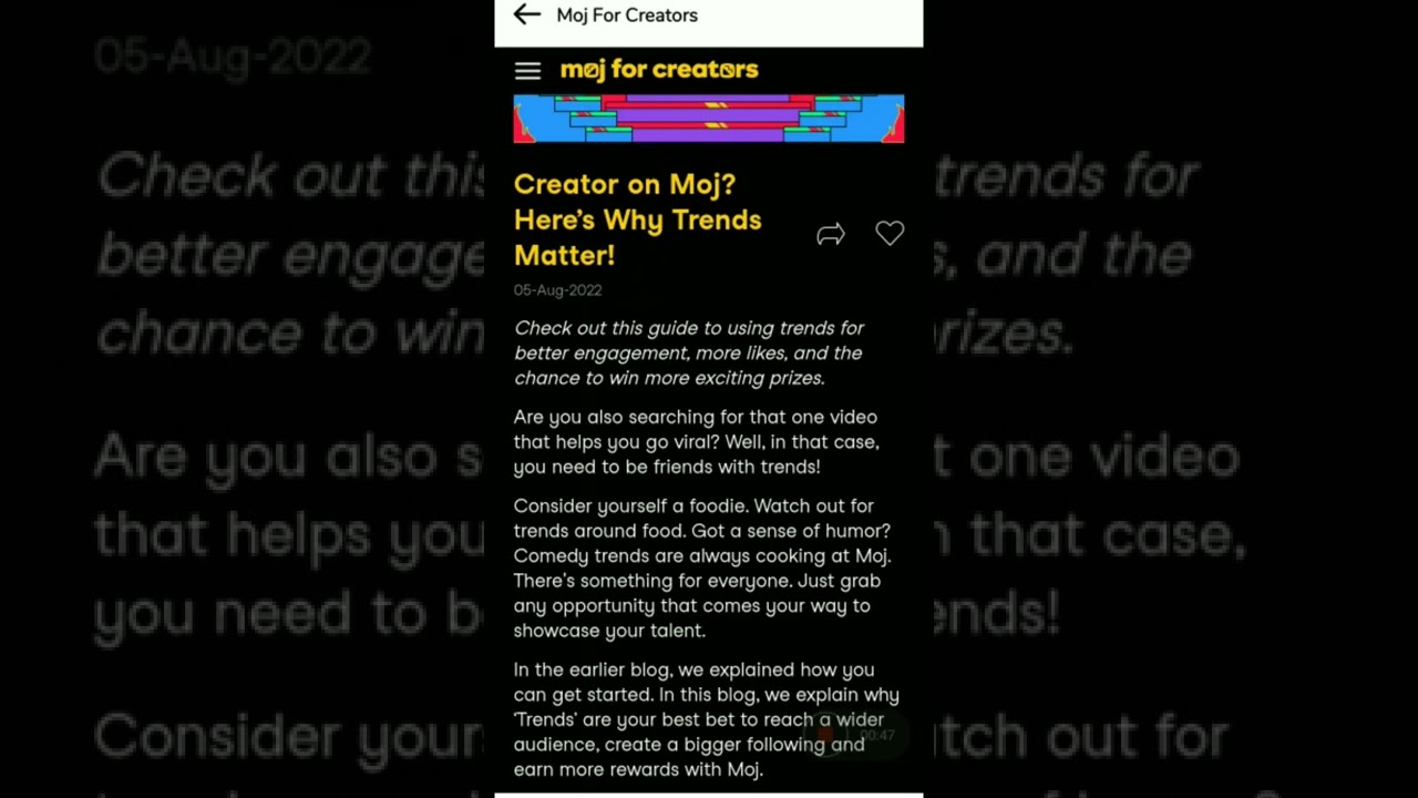 Moj For Creators Blogs|MFC ProgramNew Features| How To Increase Mints On Moj App|| #shorts