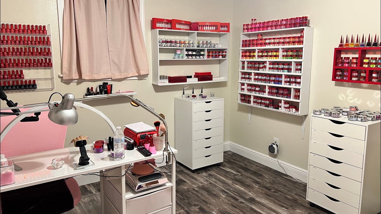 NAIL ROOM TOUR! 2025/ACRYLIC COLLECTION/HAUL/NAIL VLOG/NAIL DESK/ORGANIZE/AT HOME STUDIO/TEMU