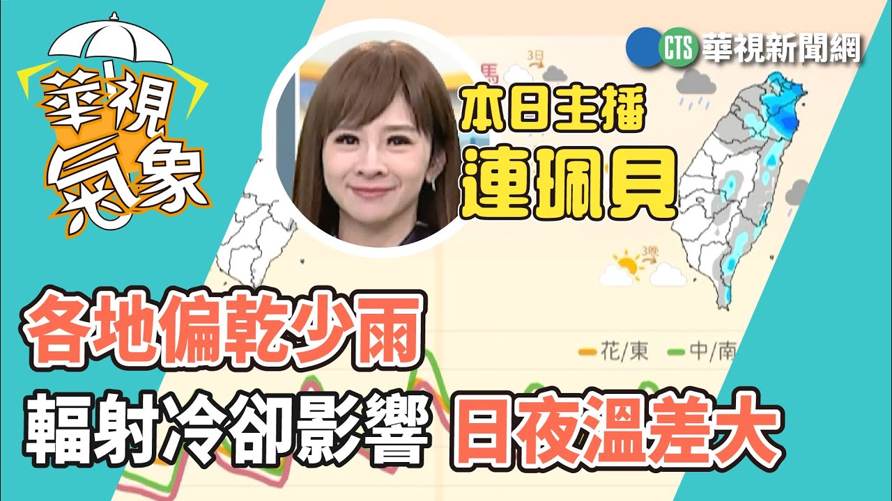 各地偏乾少雨，輻射冷卻影響日夜溫差大｜華視生活氣象｜華視新聞 20230130