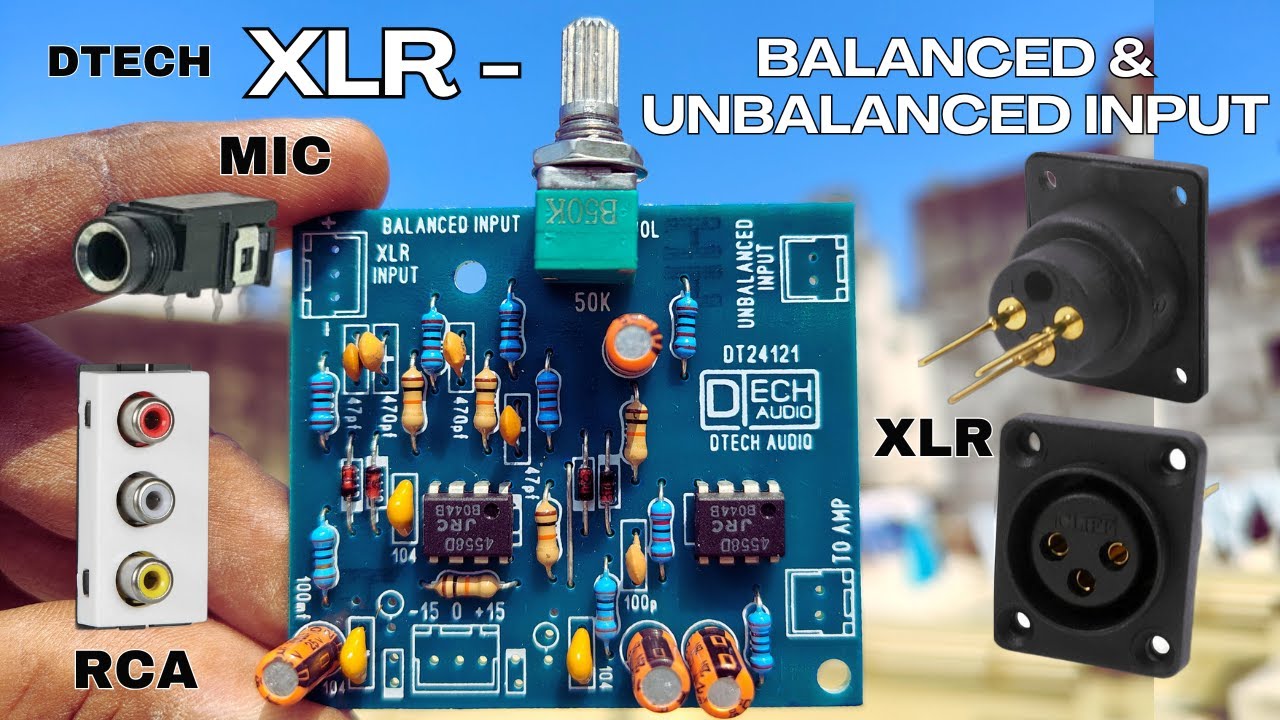 dtech XLR Audio Input board | Balanced | Unbalanced Input for Amplifier | #gksinfotech #audio