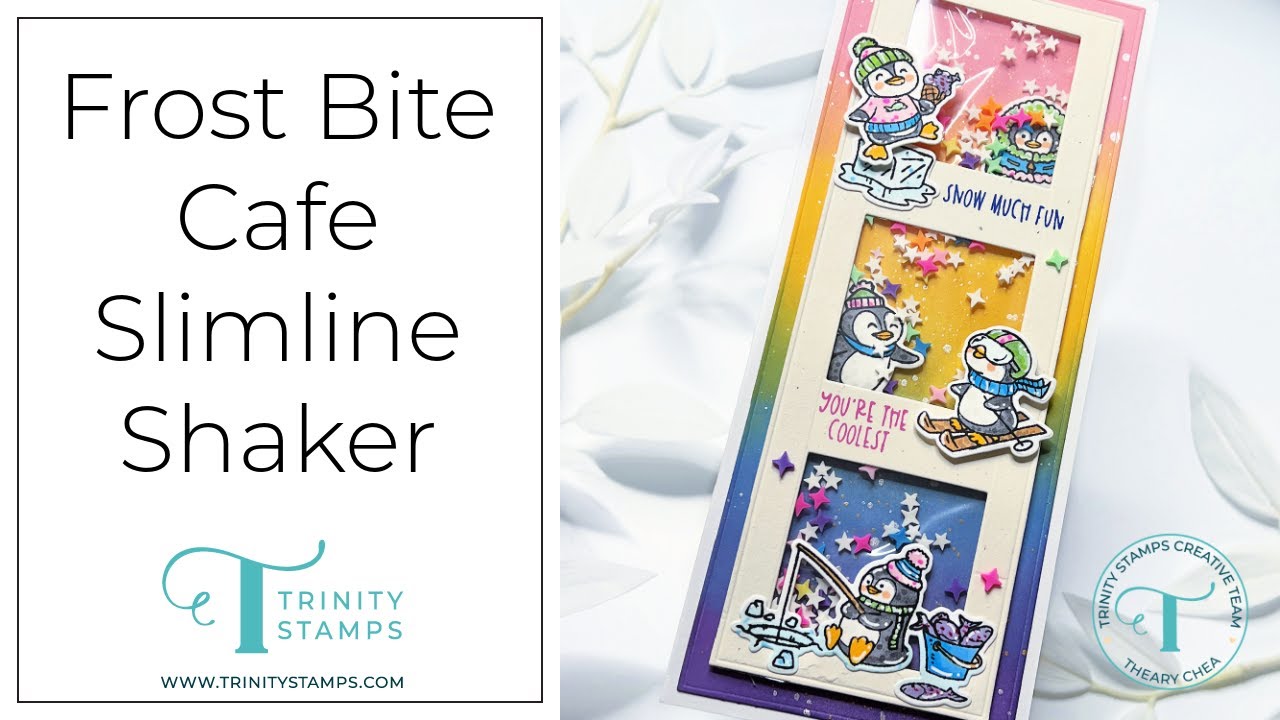 Frost Bite Café Slimline Shaker Card with @cloudycoraldesigns