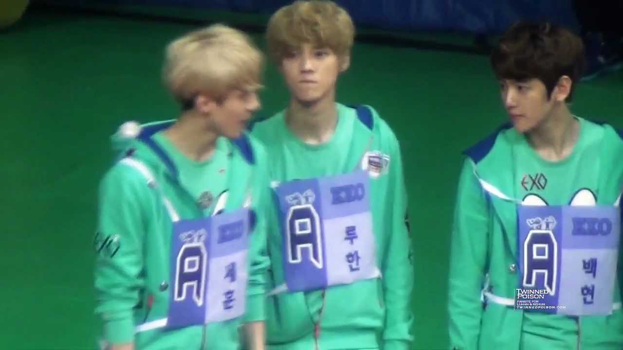 130128 - 130129 EXO Luhan Sehun baekhyun @ MBC idol star olympic sports championship athletic 2013
