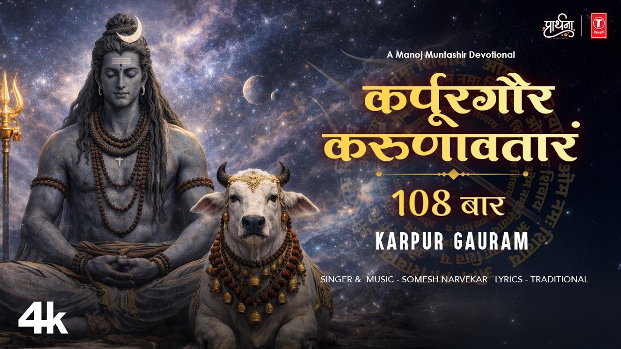 कर्पूरगौरं करुणावतारं 108 बार - Karpur Gauram Karunavataram 108 Times | Somesh Narvekar #shiva 🙏🙏