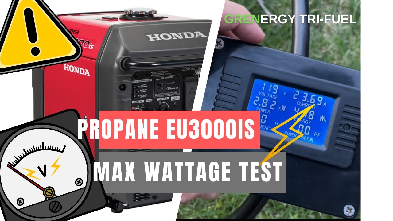 Zestaw do konwersji generatora Honda EU3000is / EU30is na propan &ndash; test maksymalnej mocy firmy Gr...