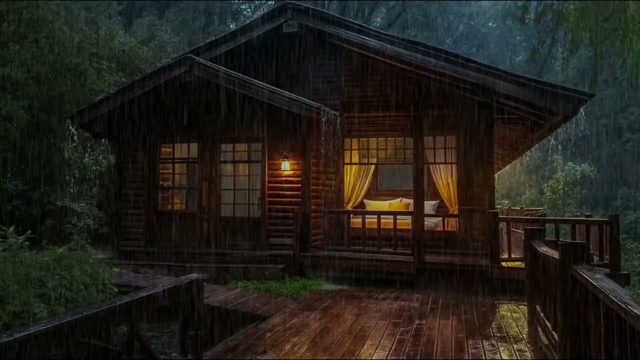 Peaceful Rain Sounds in Deep Forest | Heavy Rain on Window for Sleep Tonight