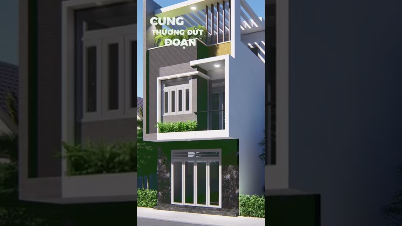 Mẫu nh&agrave; ống 2 tầng 1 s&acirc;n thượng đẹp nhất hiện nay 2025 _ #nhaong #maunha #maunha2025