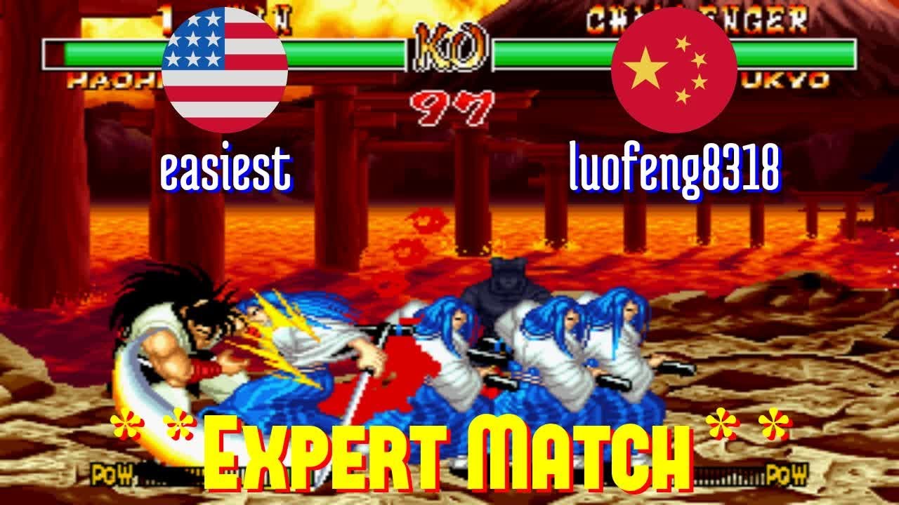 @samsho2: easiest (US) vs luofeng8318 (CN) [Samurai Shodown II Fightcade] Sep 29