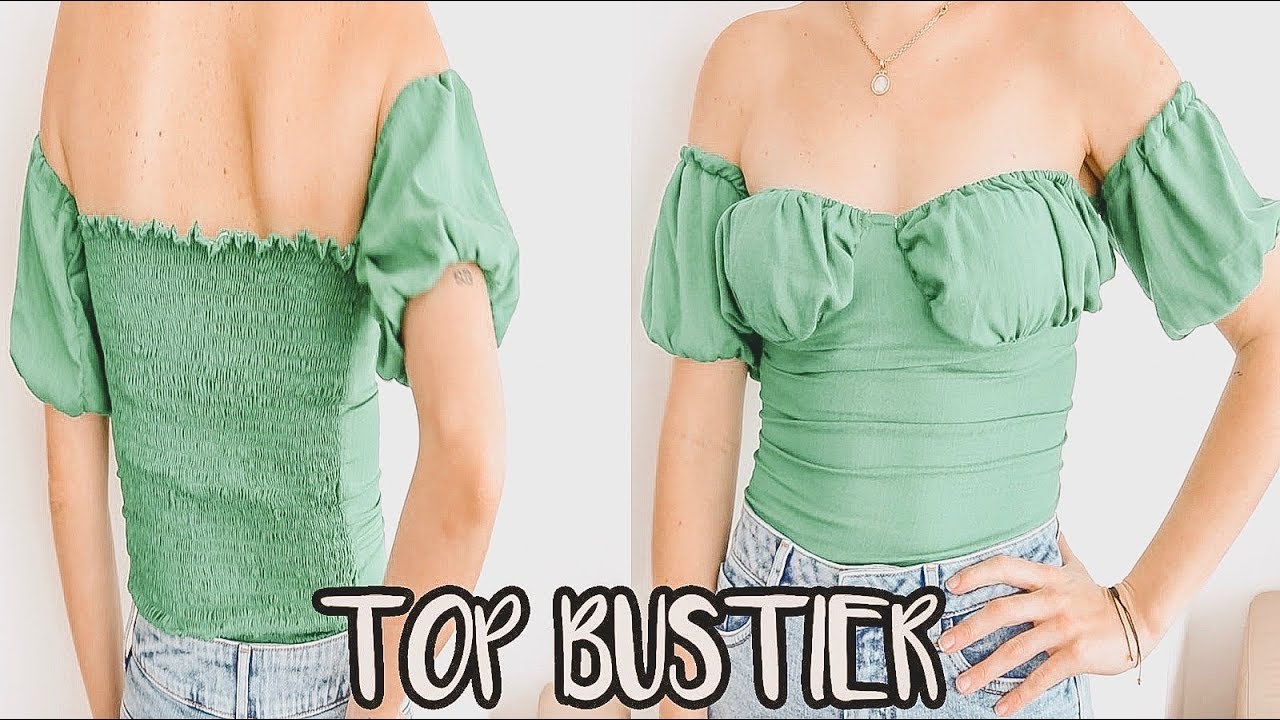 TOP BUSTIER / TOP CON FRUNCIDOS EN LAS COPAS