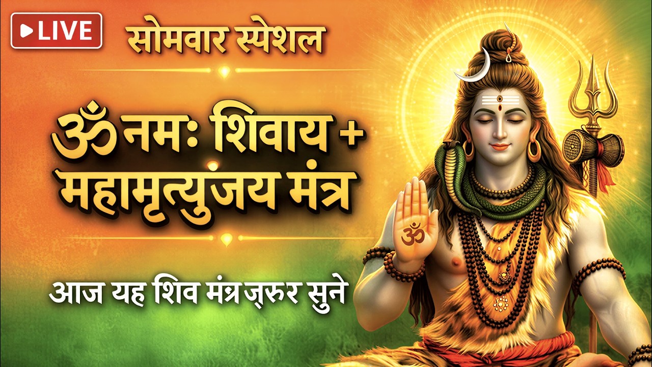 LIVE: महामृत्युंजय मंत्र | सोमवार स्पेशल - इस मंत्र को सुनने से सभी संकट दूर होंगे | Om Namah Shivay
