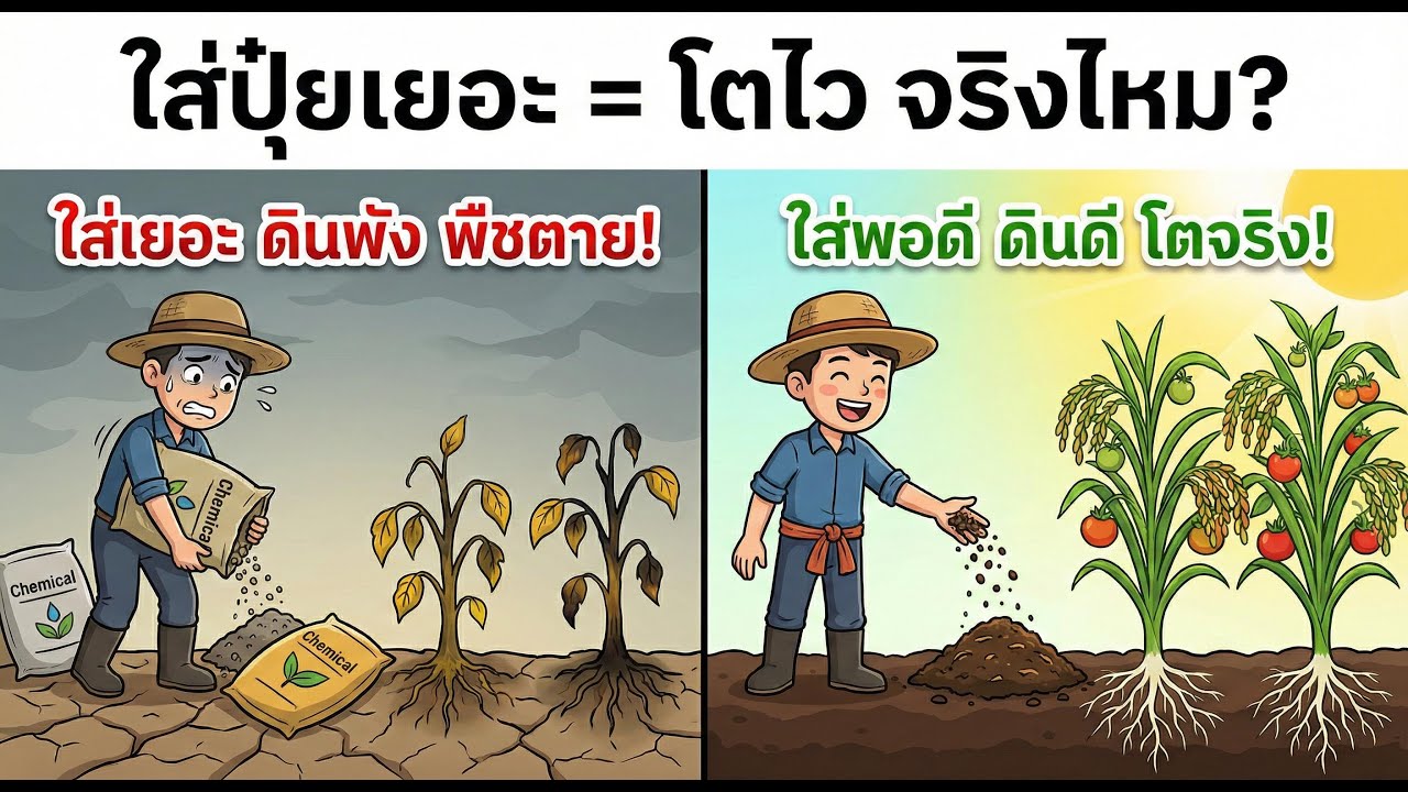 ใส่ปุ๋ยเยอะ โตไว จริงเหรอ? ไขข้อสงสัย! 🌱 เกษตรพอเพียง
