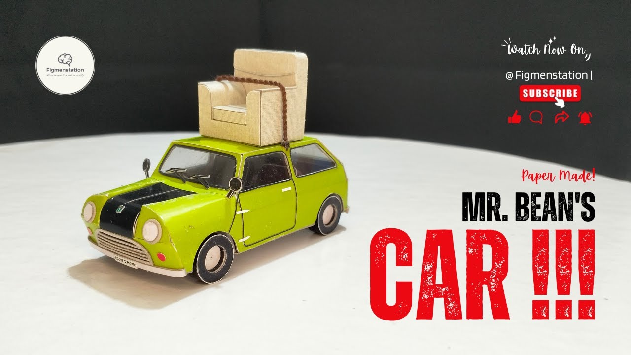 Mr  Bean’s Iconic Mini Cooper  Paper Model Car