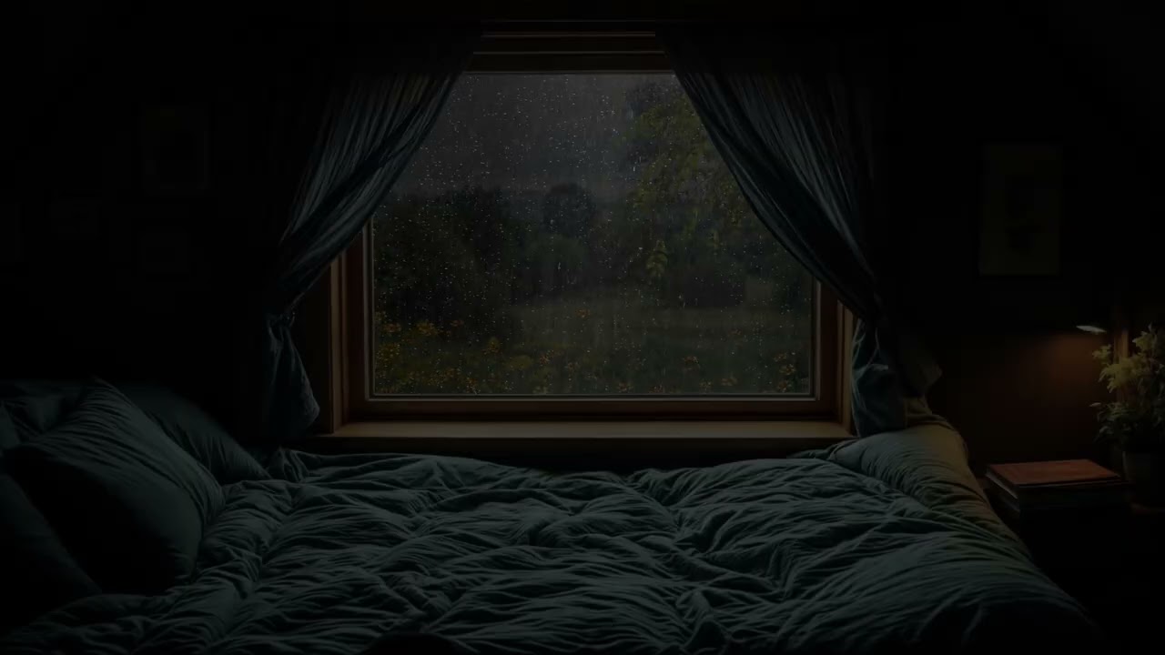 Relaxing Night Rain Sounds 🌧️ Open Window Heavy Rain for Deep Sleep & Insomnia Relief