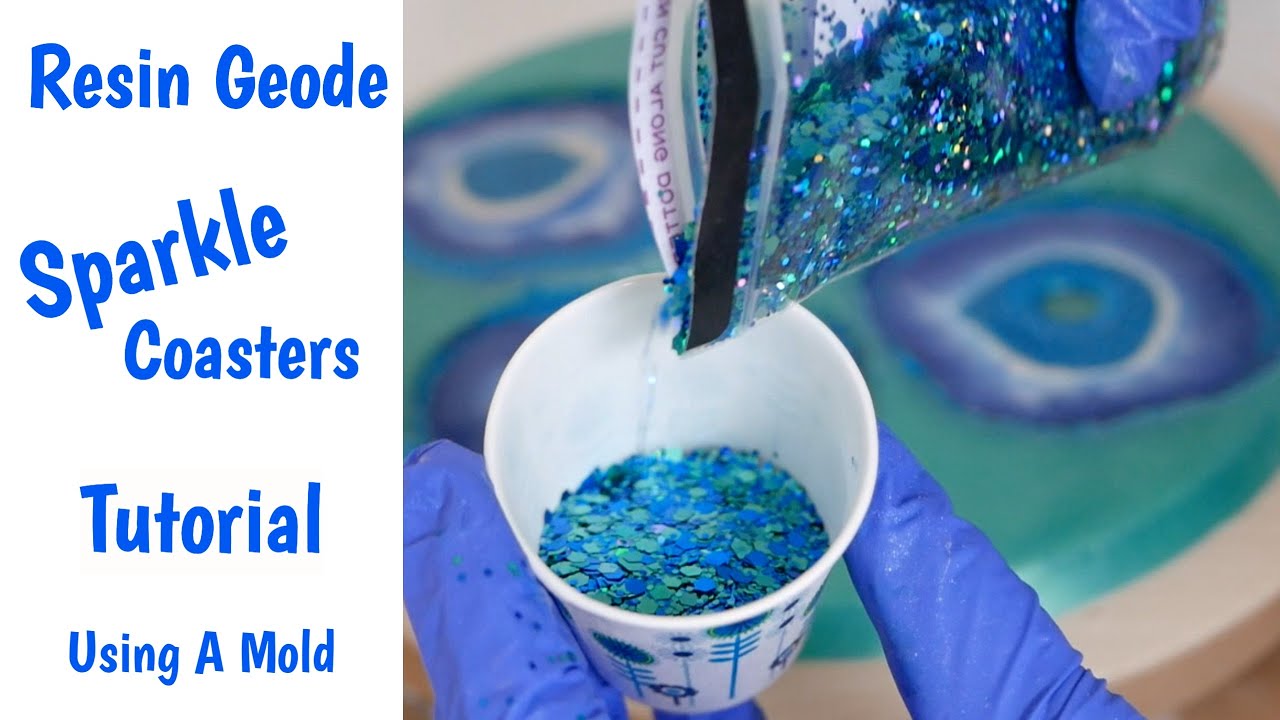 How to Make Resin Geode Coasters Using Silicone Mold - Step by Step Tutorial - Sparkle Blue Agate