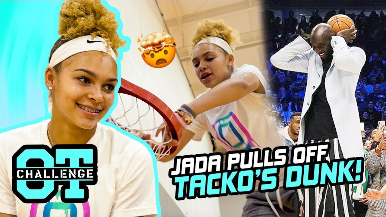 Jada Williams Does TACKO FALL's Dunk In Overtime Challenge! Lil Bullet Gets Dizzy & TRASH TALKS 😱