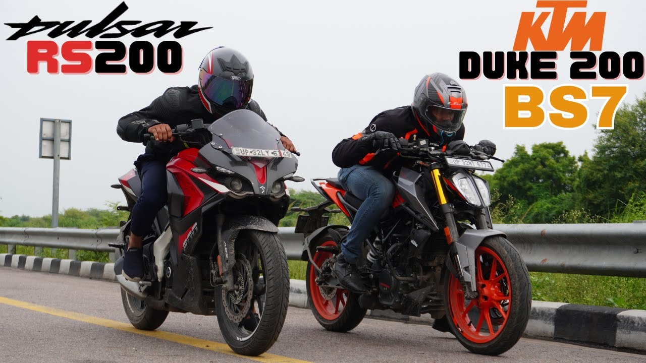 KTM Duke 200 vs Bajaj Pulsar RS200 Drag Race