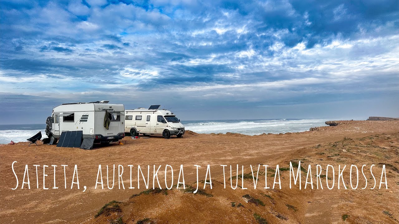 Sateita, myrskyjä, aurinkoa ja tulvia Marokossa. 