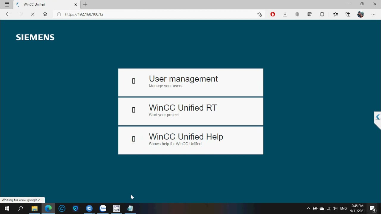 WinCC Unifield - OPCUA Server