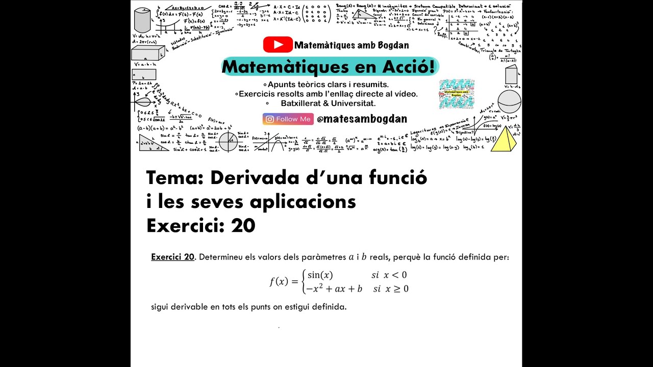 Matemàtiques en Acció - Derivada d'una funció - Derivabilitat d'una funció - Exercici 20