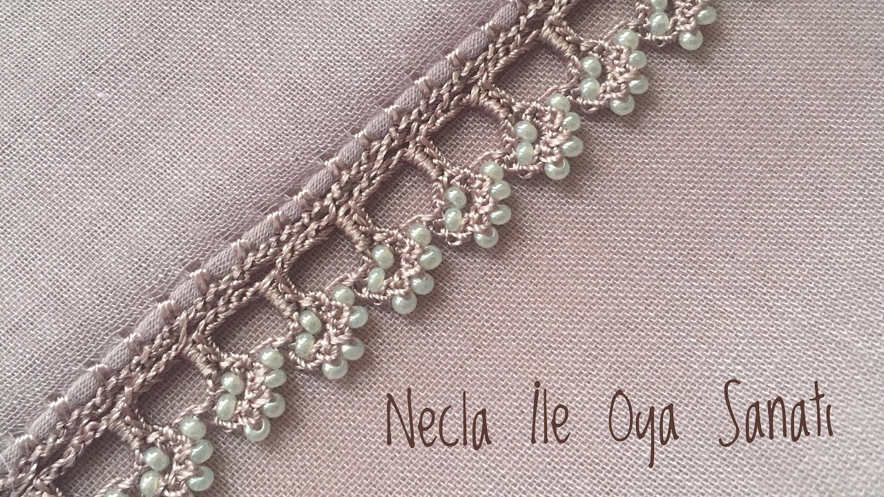 104- Kum Boncuklu Tığ Oya Modeli 👍