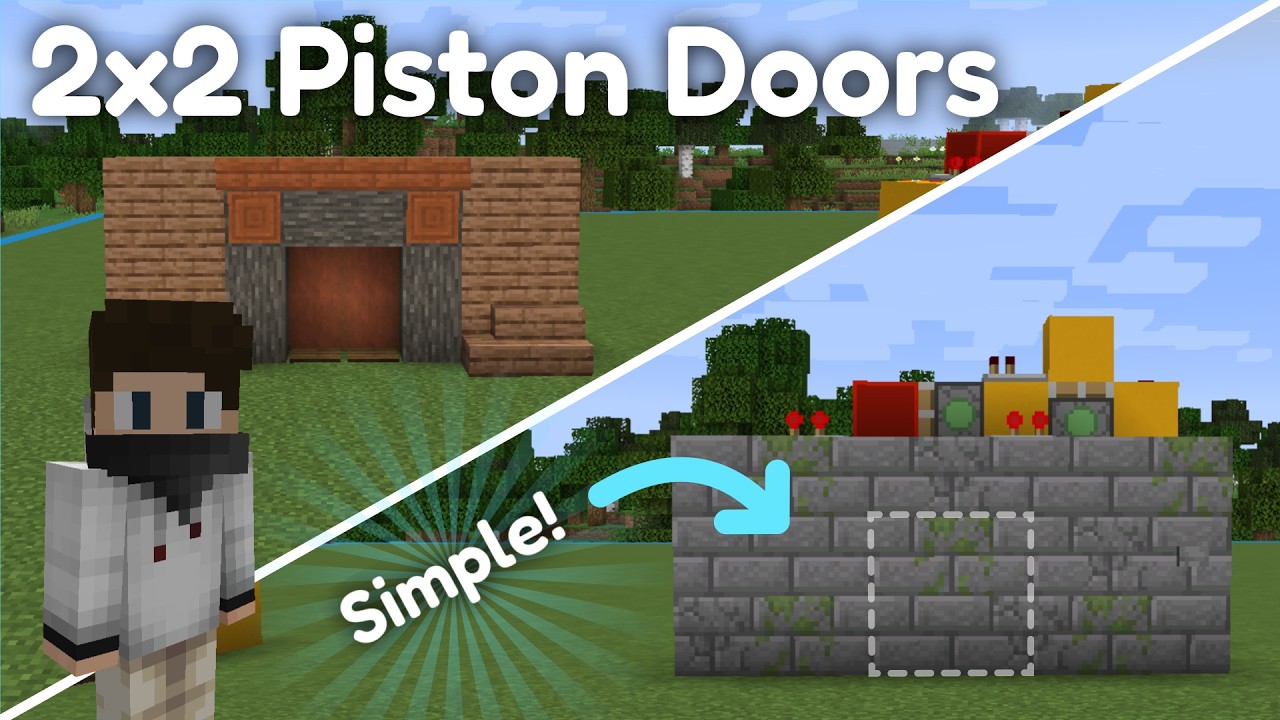 Flush 2x2 Piston Doors (Jeb Doors) | Minecraft Redstone Tutorial