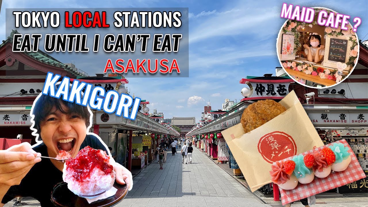 Olympics but Still Empty Asakusa, I Walk and Eat Until I Can't Eat! Maid Cafe, KAKIGORI etc. Ep.302