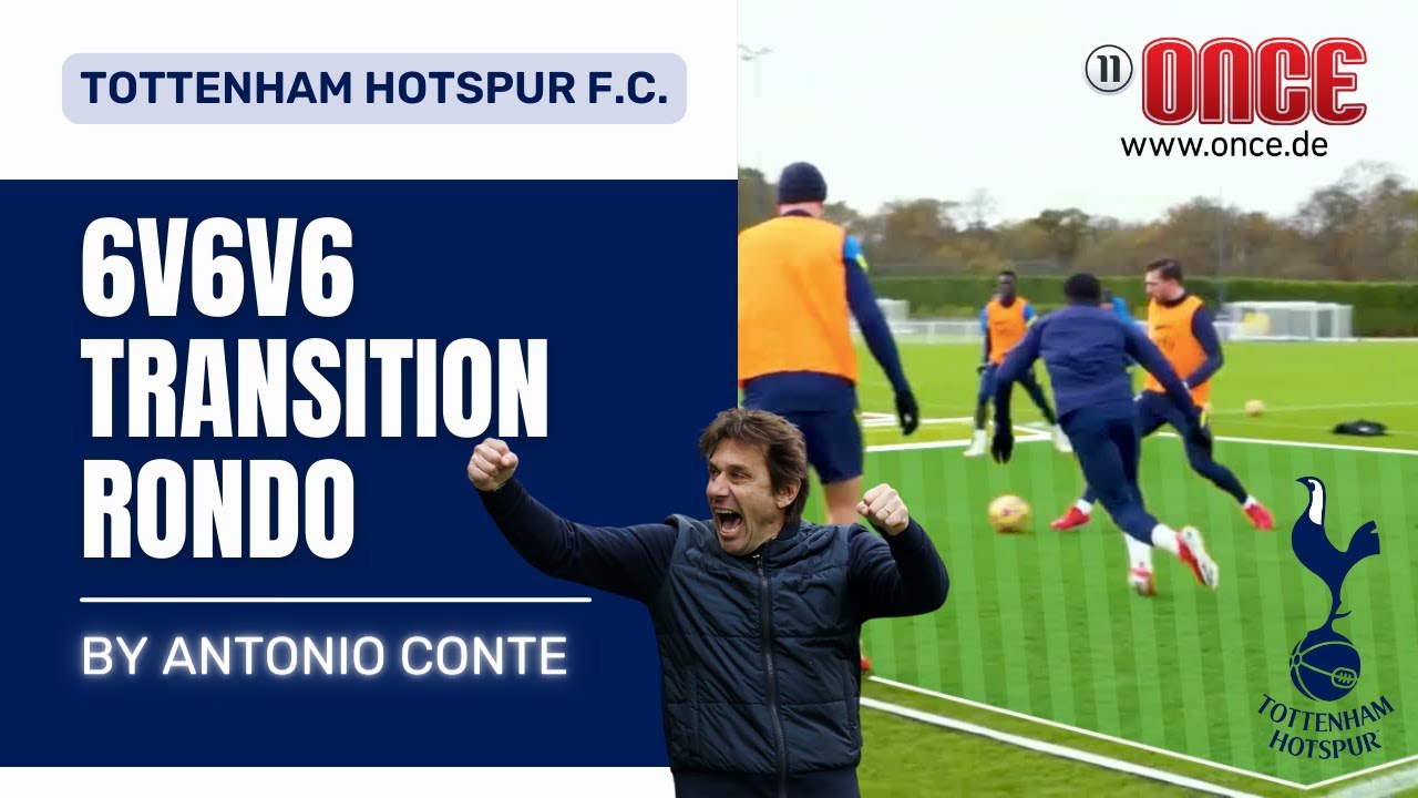 Tottenham Hotspur F.C. - 6v6v6 transition rondo by Antonio Conte