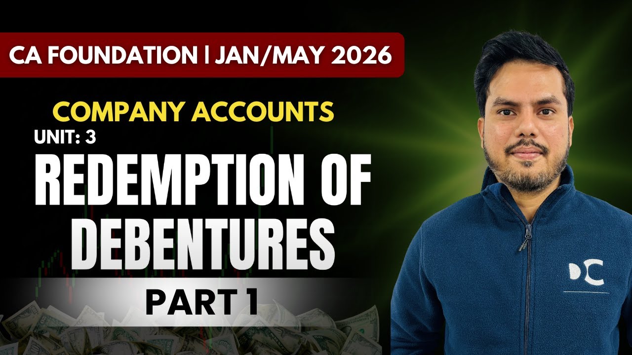 Redemption of Debentures | CA Foundation | January/May 2026 | Accounting | Part 1