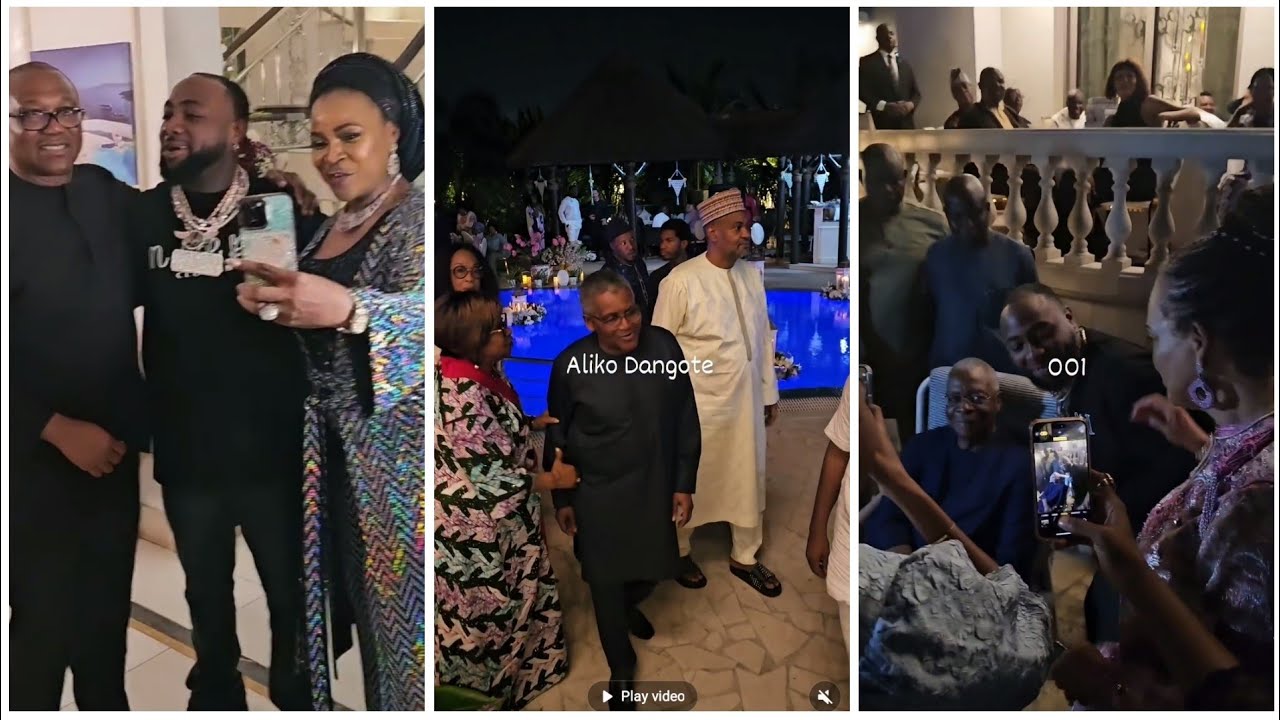Davido,Dangote,Peter Obi at General Ty Danjuma's 86th birthday + Davido & his family visit the beach