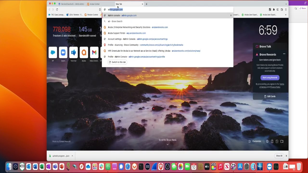Google Cloud Auth Aruba Central