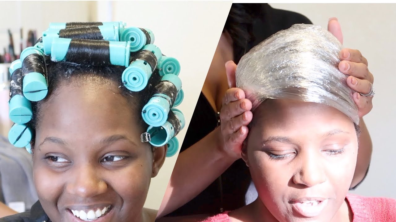 Ролики + шелковое обертывание на выпрямленных волосах #SalonWork