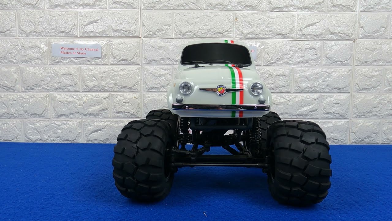 Unboxing Cen Rc Racing Fiat Abarth 595 Monster Truck Sound kit Ess Dual Scale 1/12  Hobbywing Savox