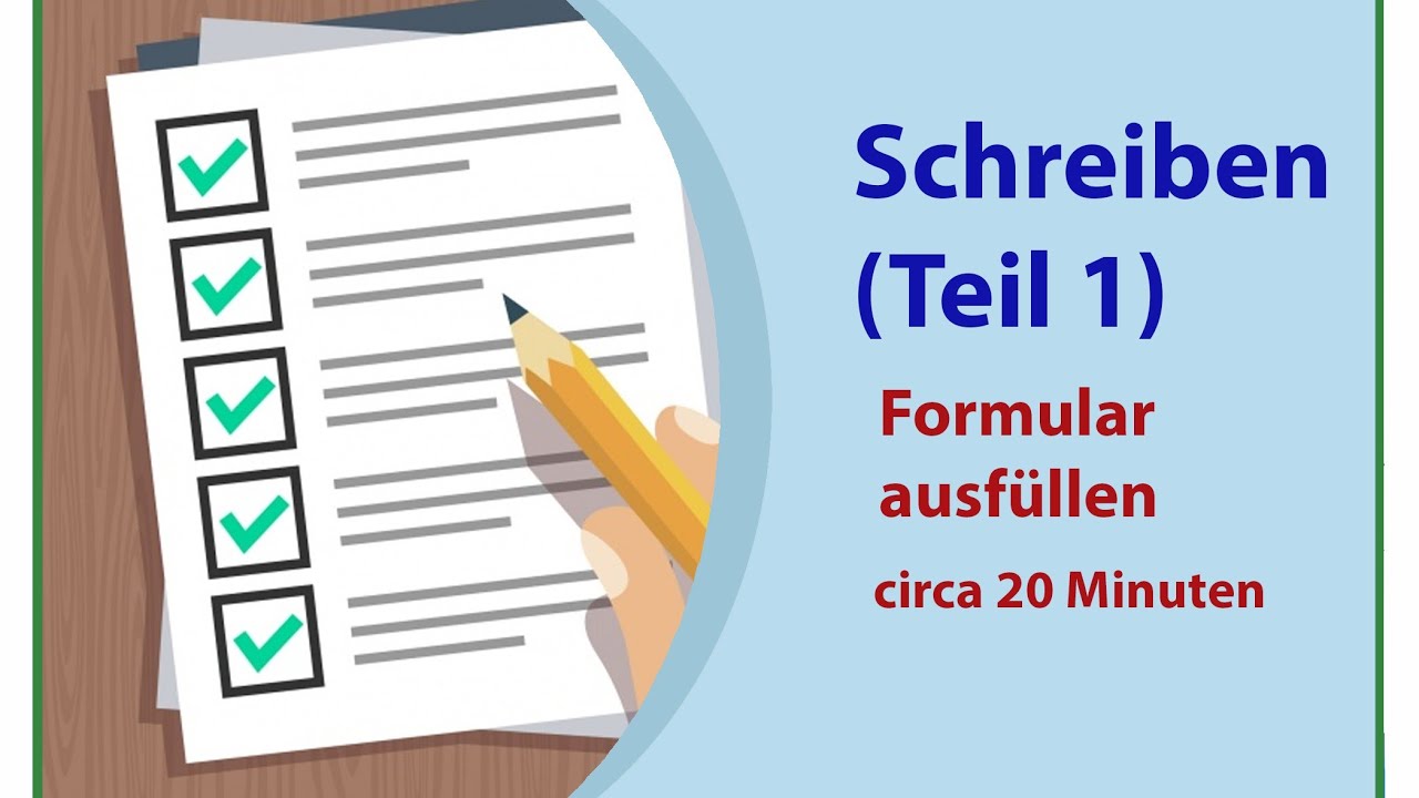 Les Jerman Gratis - Persiapan Ujian A1 - Schreiben Teil 1 (TV4) A1. 2