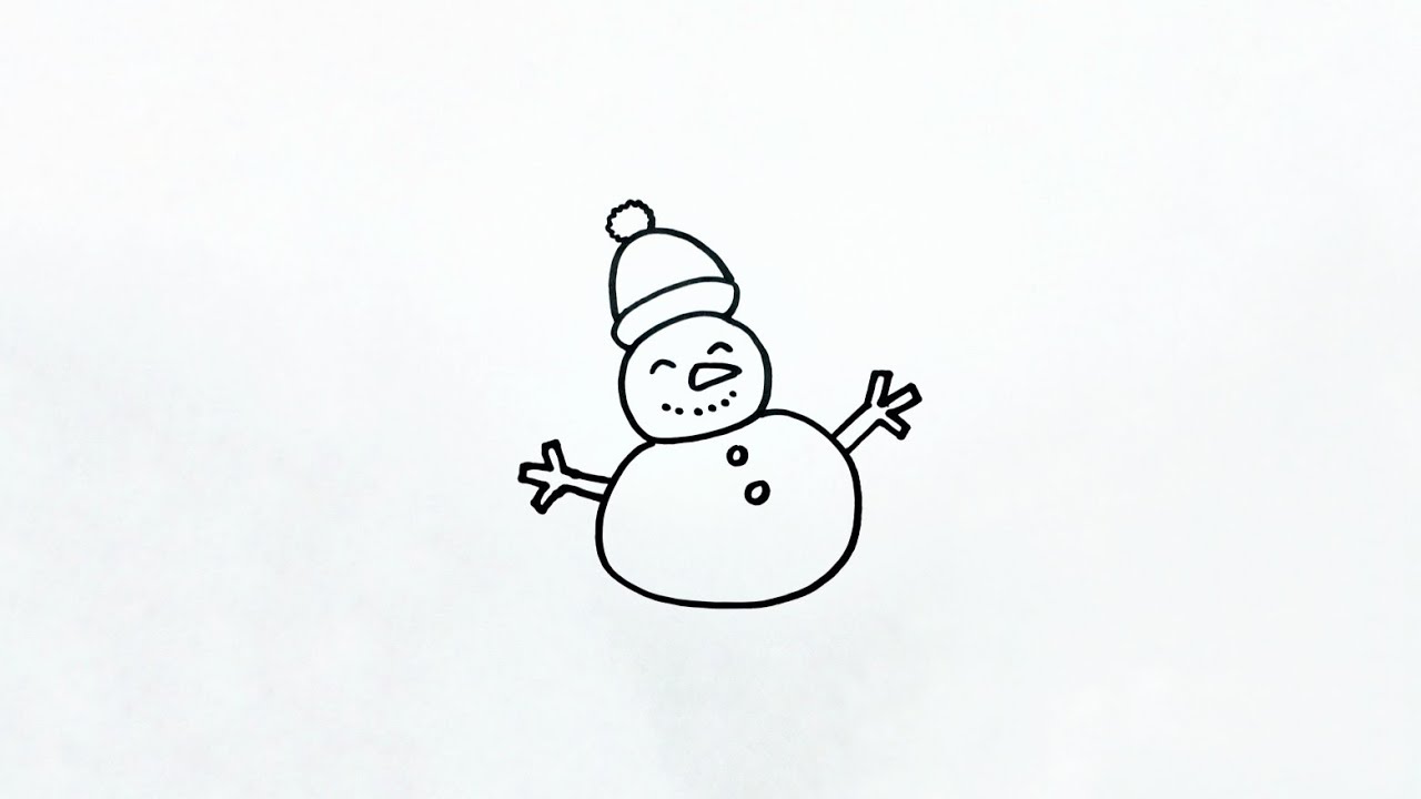 How to draw SNOWMAN ☃️ ⛄️ for kids 