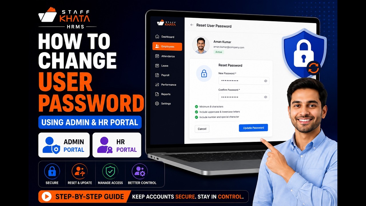 How to Change Employee Password in StaffKhata HRMS | Admin & HR Portal Tutorial