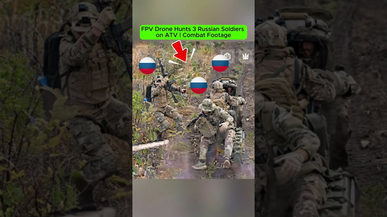 FPV Drone Hunts 3 Russian Soldiers on ATV | Combat Footage.