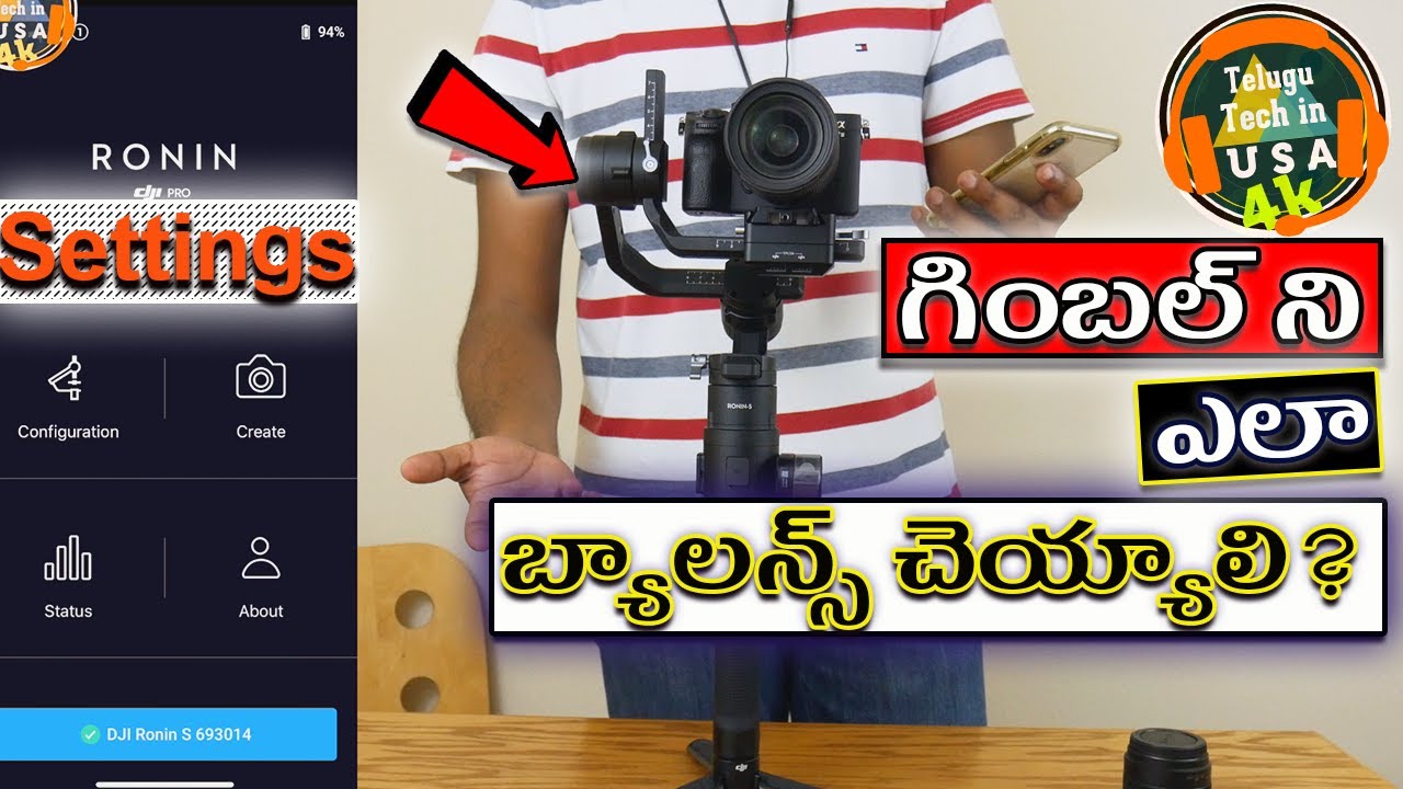 DJI Ronin S Best settings & Balancing || By Vamsi || in Telugu ||