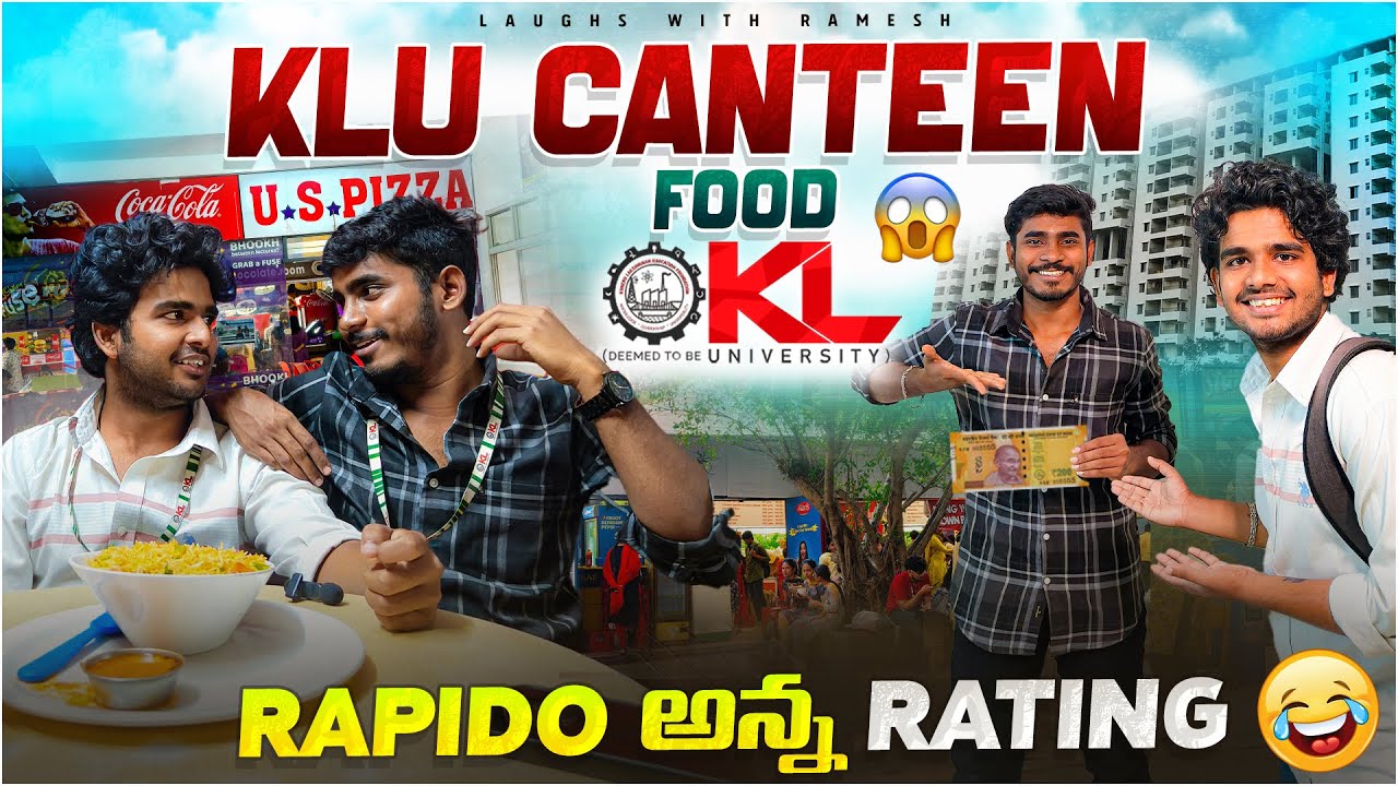 KLU Canteens Food Review with Rapido Driver 😂 | College Fun Vlog || Laughs with ramesh